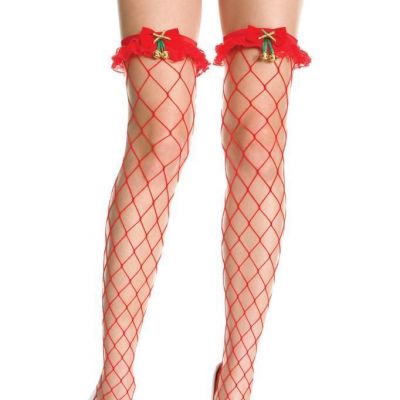 sexy MUSIC LEGS bows BELLS ruffles DIAMOND net FISHNET thigh HIGHS hi STOCKINGS